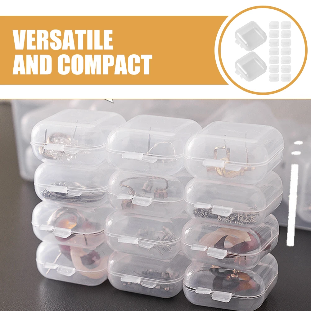 

150 Pcs Mini Beads Storage Holder Box Earplug Storage Box Small Clear Organizer 3 4x3 4x2cm Compact Mini Beads Container