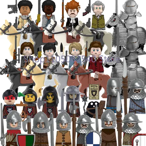 Medieval Game Figure Soldier Building Block Flying Thieves  Wolf Huggers Weapons Horses Shield Bow Arrow Armor Kid Toy Gift Z016