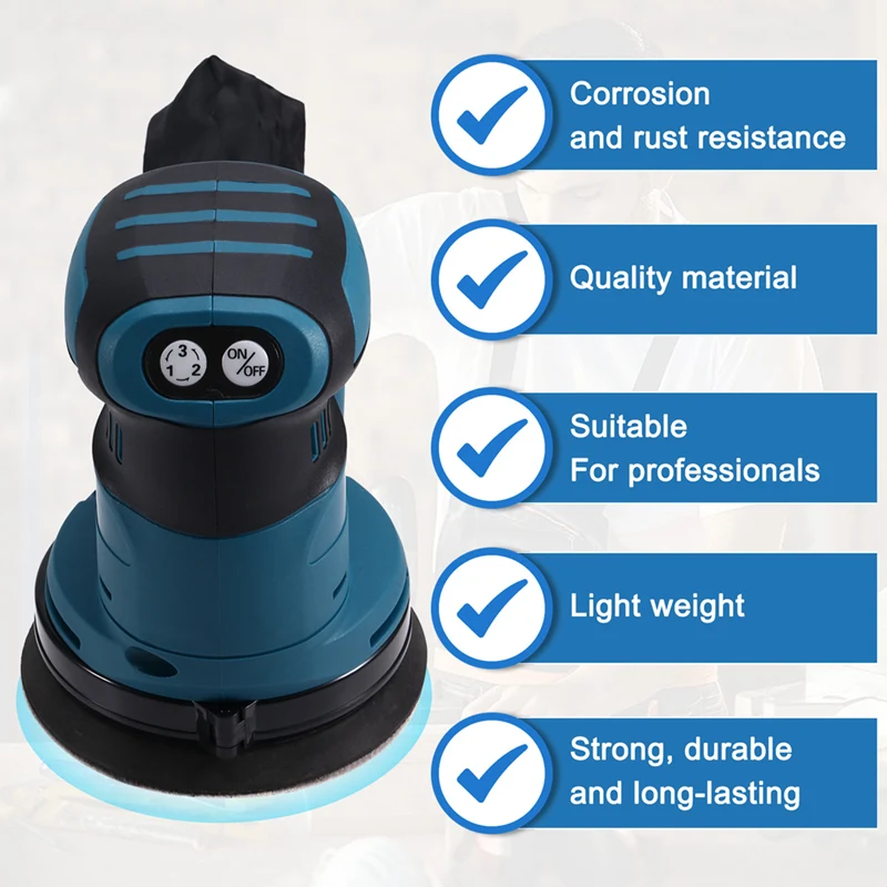 لماكيتا 18 فولت بطارية آلة تلميع لاسلكية 125 مللي متر طاحونة الخشب سيارة معدنية الصبح آلة تلميع طاحونة الخشب