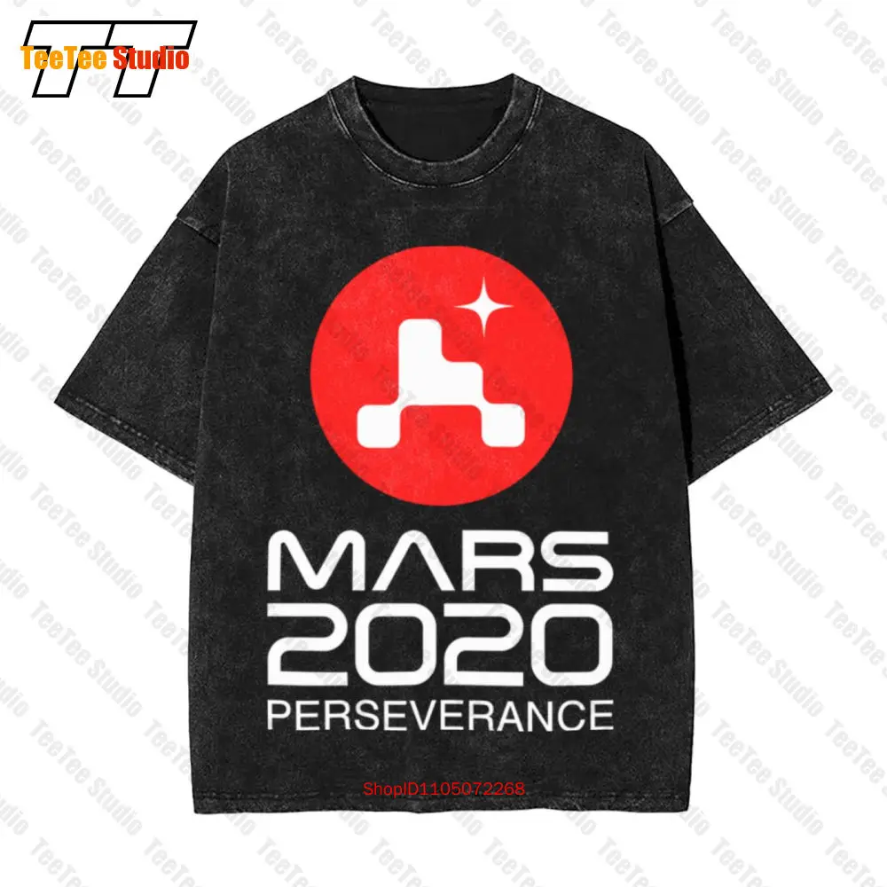 Jpl Mars 2020 Perseverance Rover Mission Launch Day parche Logo hombres Vintage camiseta de gran tamaño PDO2