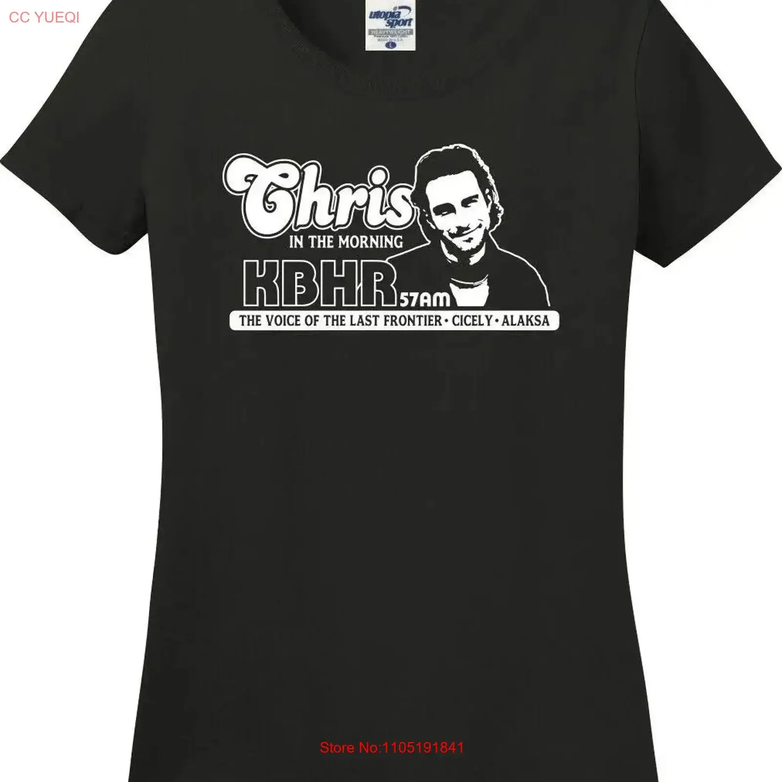 Chris In The Morning KBHR Cicely Alaska Missy Fit Ladies T Shirt S 3X vintage Washed Versatile streetwear Slightly Stretched