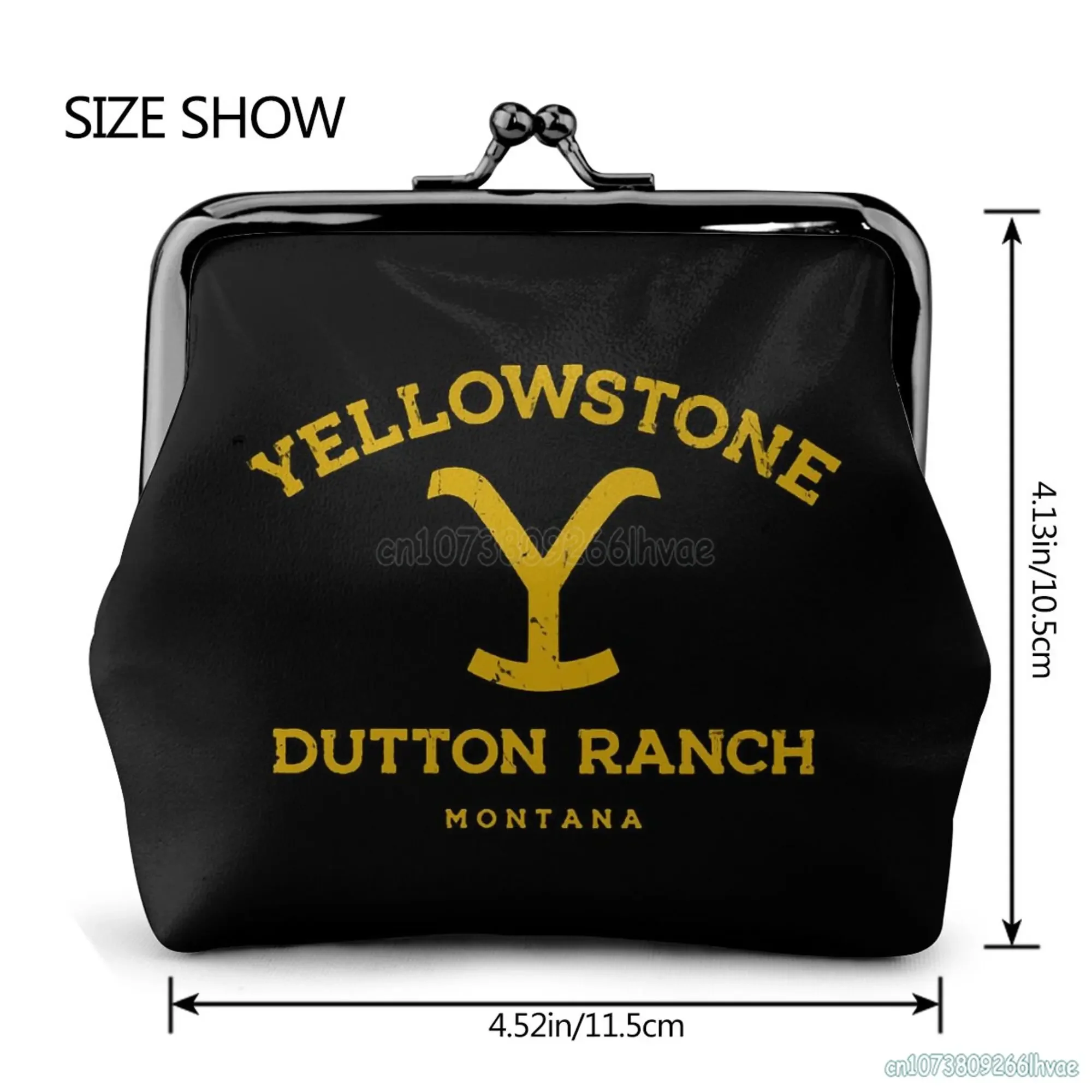 كول يلوستون داتون مزرعة نمط الجلود محفظة نسائية للعملات المعدنية تغيير الحقيبة الصغيرة مع قبلة قفل المشبك إغلاق مشبك المحفظة هدية