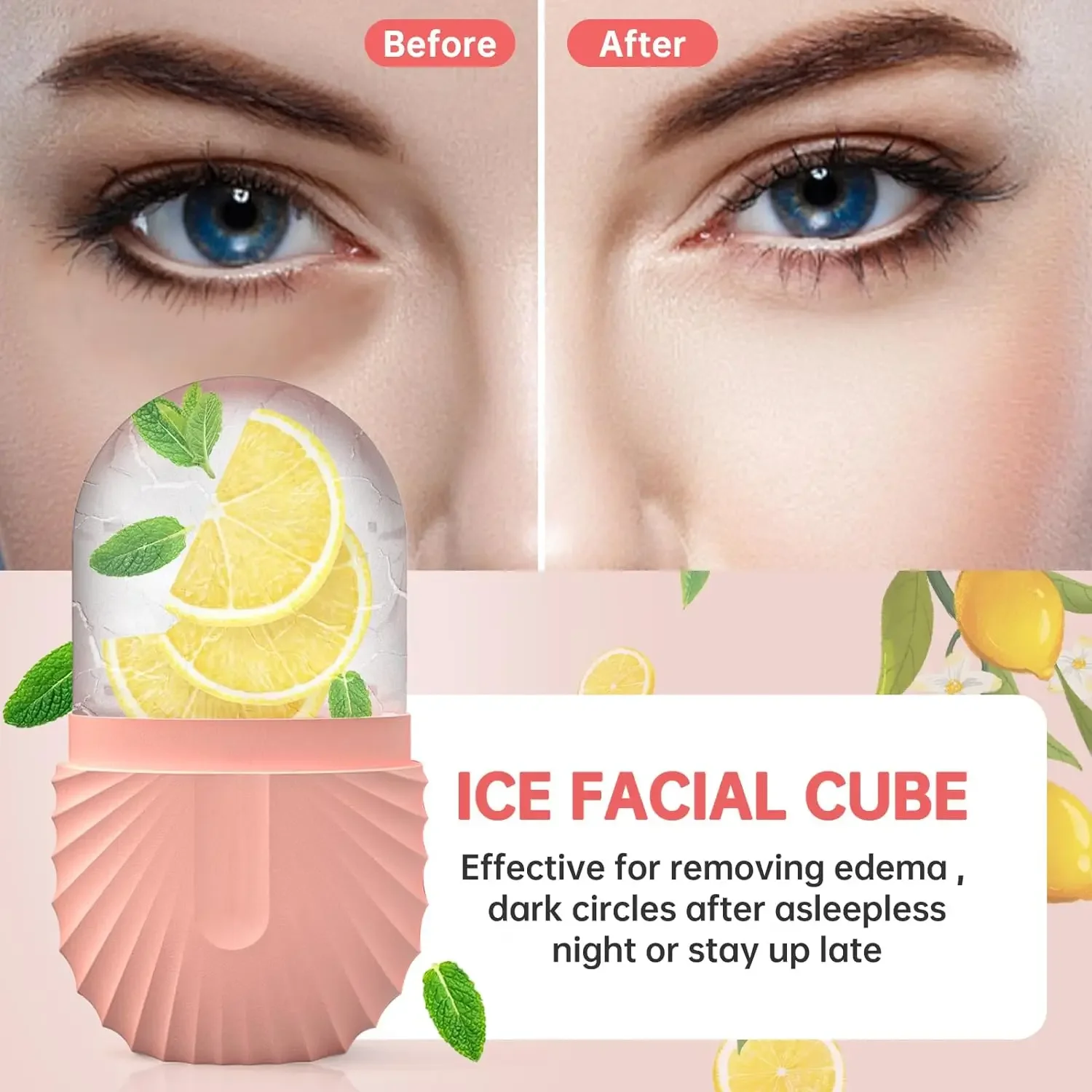 Silicone Face Ice Cube Mold for Beauty Skin Care Ice Face Mold Sphere Face Ice Cubes for Brighten Lubricate Fine Lines Ice Mold image 2