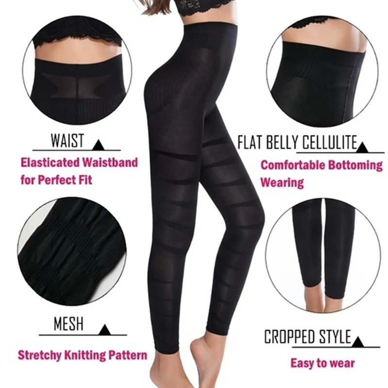 High Waist Shapewear Anti Cellulite Compression Leggings Leg Slimming Body Shaper Tummy Control Tights Panties Thigh Slimmer