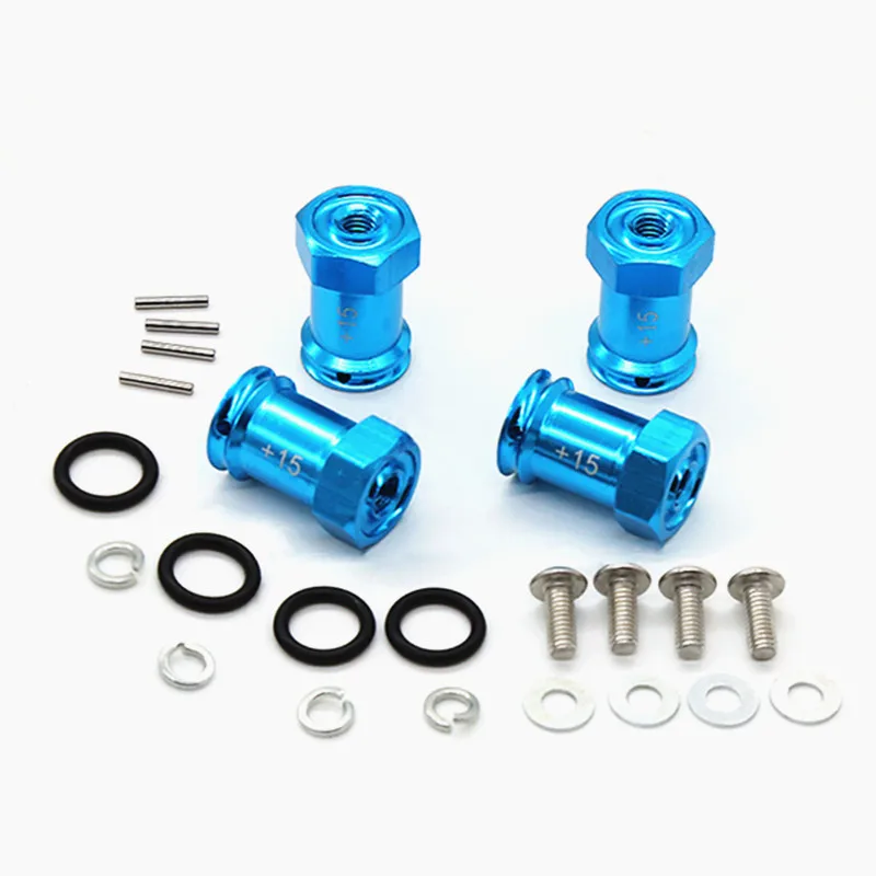 Rcカーalgpm erv010-15 mmホイール付き16mm六角アダプターセットtraxxas 1/16 mini e revo修正されたワイドボディ低騒音器