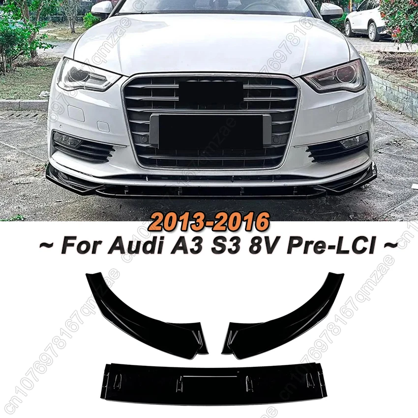 

Автомобильный передний бампер, сплиттер, диффузор, спойлер для Audi S3/A3 S-Line 8V Pre-LCI 2013-2016, комплект защиты сплиттера