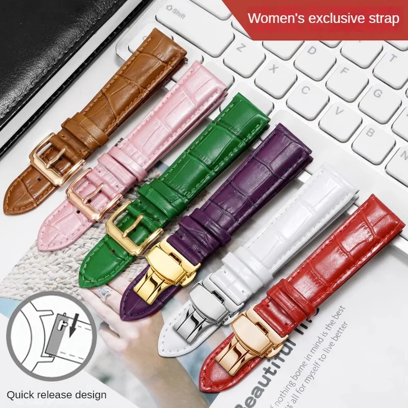 Universal Leather Watch Strap Women's 12/13/14/15/16/17/18/19/20/21/22/23/24mm