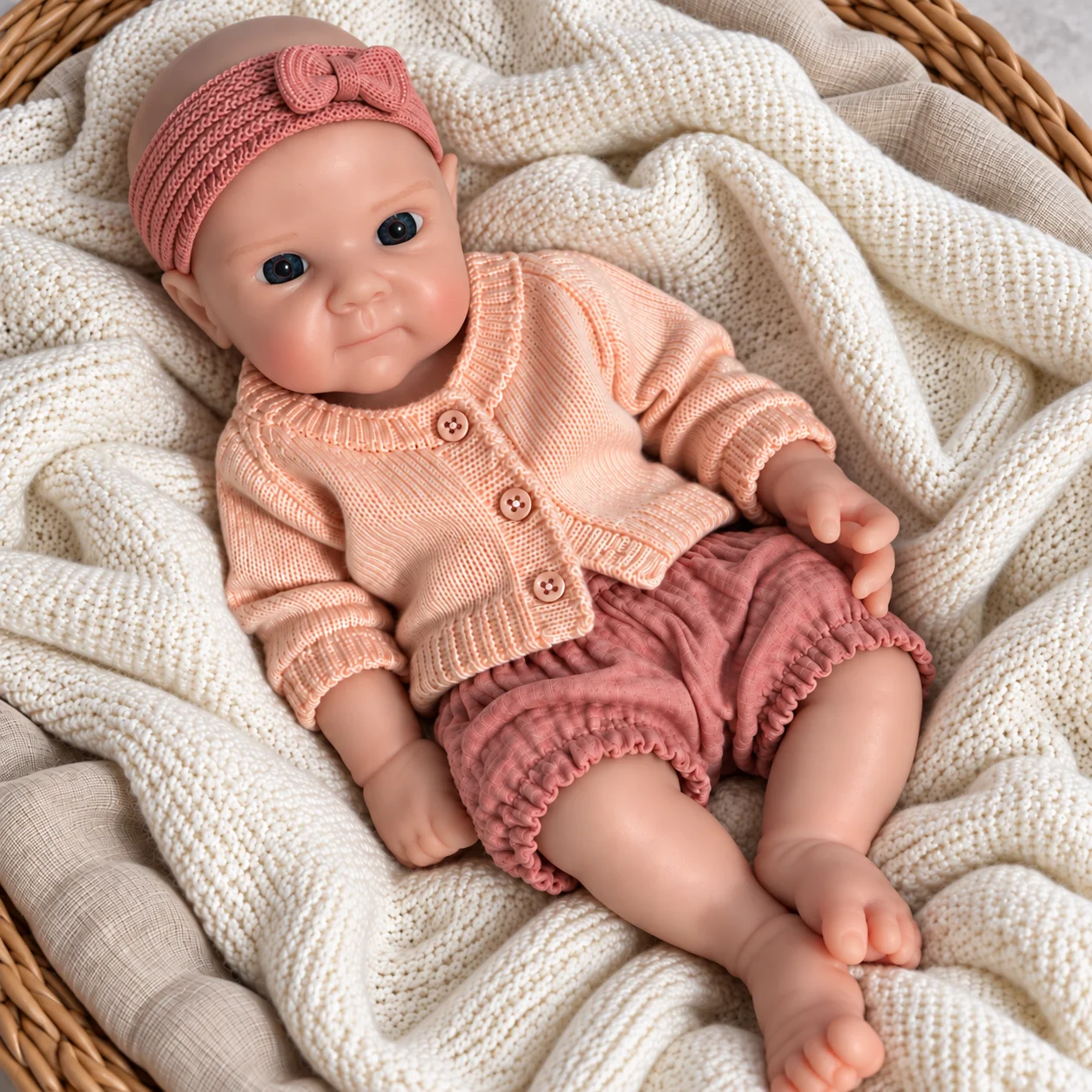 20 Inch Reborn Baby Girl Doll Full Body Silicone with Open Eyes Soft Lifelike Newborn Doll for Collectors Birthday Gift Display