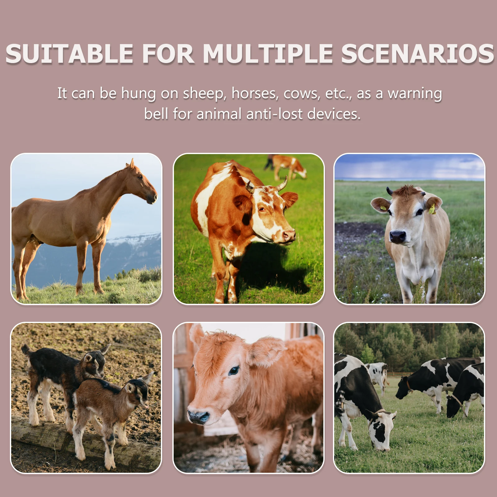 

10pcs Retro Bell Pendant Iron Cattle Bells For Sheep Horse Cow Anti-Lost Alarm Decor Grazing Farming Accessories