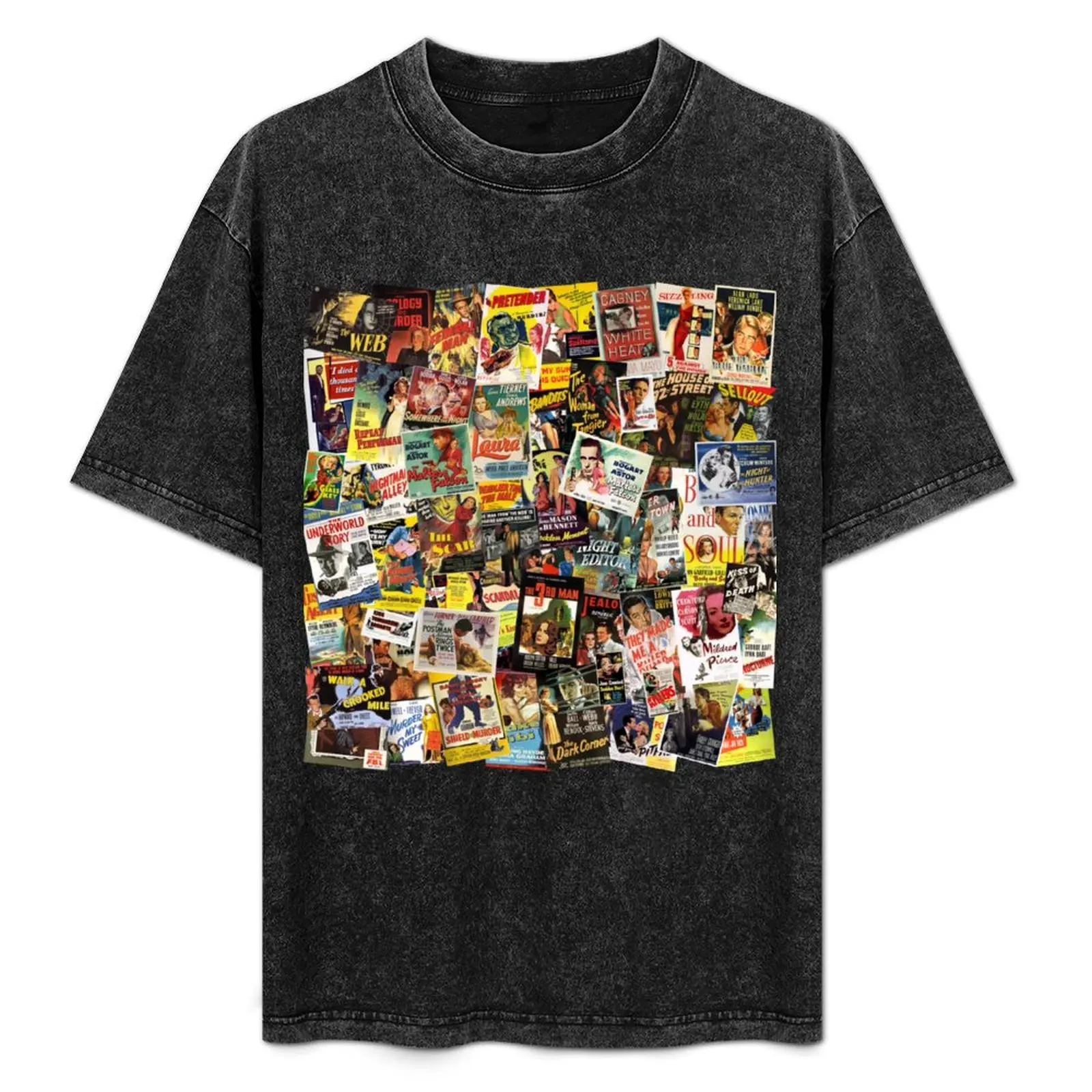 

Film Noir Poster Collage T-Shirt Casual Lightweight Short Sleeve Top