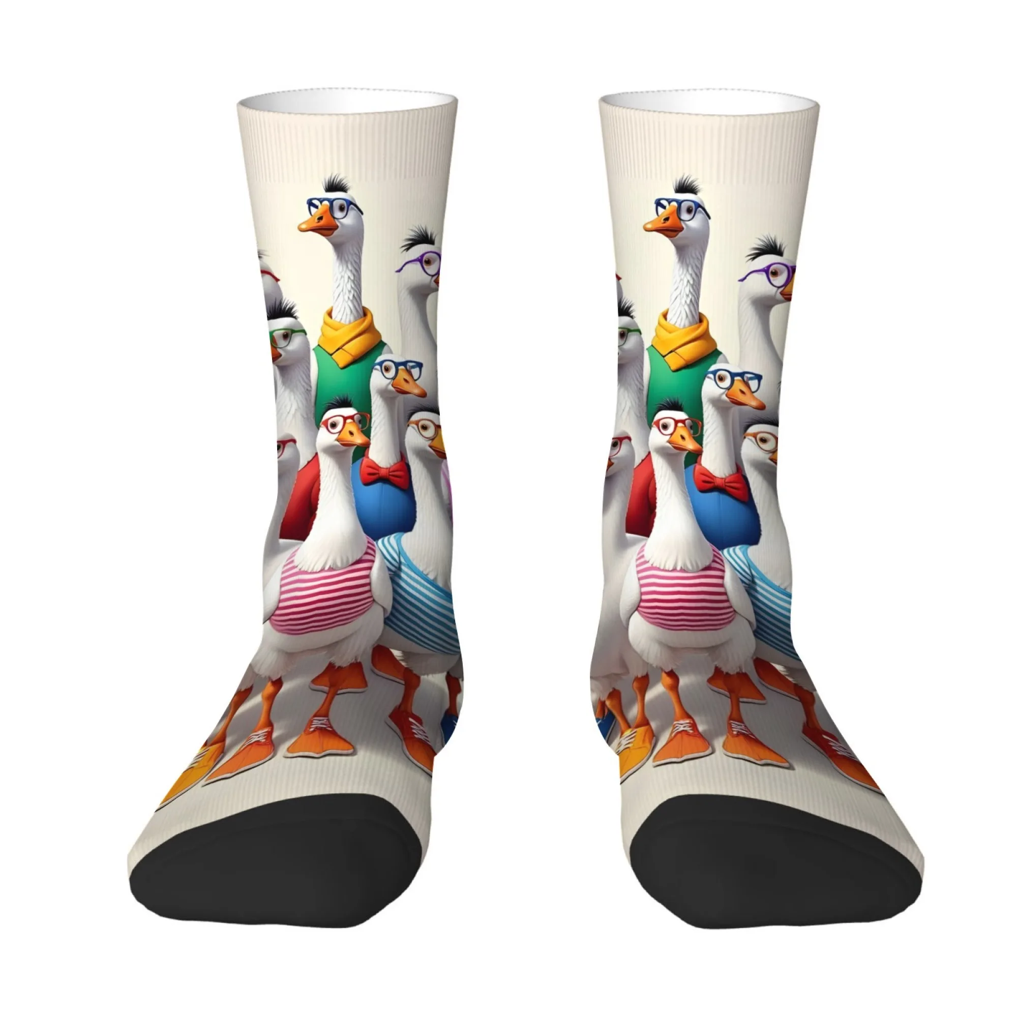 Funny Goose Print Men's Socks Comfortable Breathable Non-slip Novel Fun Hip-hop Style Street Style Happy Socks Happy Gift