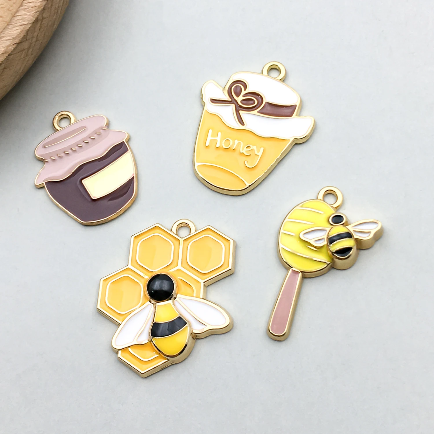  10/20 قطعة سلسلة النحل لطيف دلايات المعلقات منزل النحل العسل جرة سبائك الزنك المعلقات ل اليدوية DIY بها بنفسك مجوهرات اكسسوارات #4