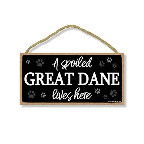 

Honey Dew Gifts, A Spoiled Great Dane Lives Here, Funny Home Decor for Dog Pet Lovers, Hanging Decorative Wall Sign,