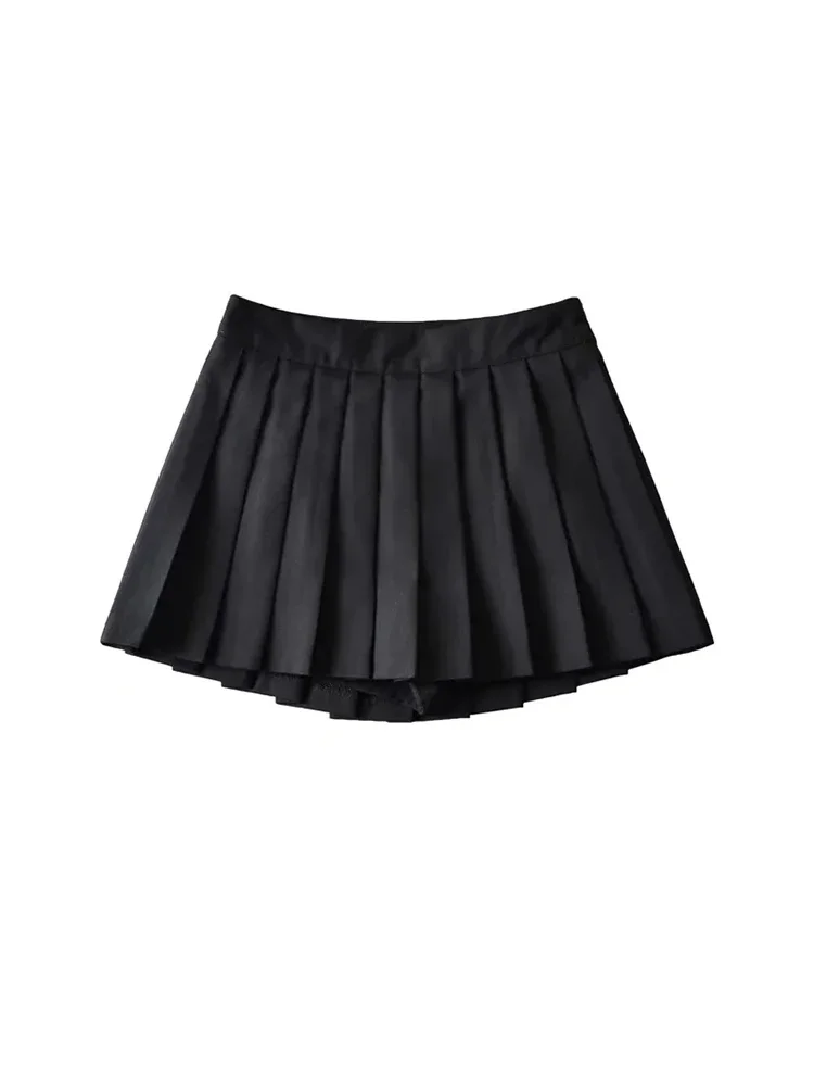 Summer High Waist Skirt Women Sexy Mini Vintage Pleated Korean Tennis Short White Black