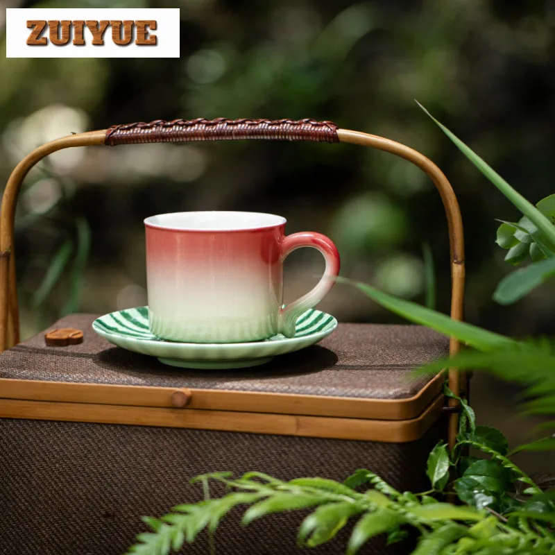 

220ml Creative Watermelon Coffee Cup Zen Ceramic Tea Cup Tasting Mug Vintage Mug Tea Maker Personalized Mug Teaware Craft Gifts