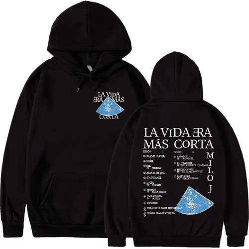 Imagen 2 del producto Rapero Milo J 166 Tour 2025 álbum gráfico Sudadera con capucha hombres Hip Hop gótico manga larga sudaderas Vintage sudaderas con capucha de gran tamaño ropa de calle