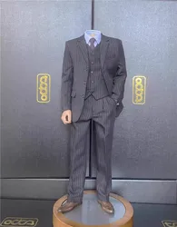TOPO TP012 1/6 Soldier Clothes Gray Suit Set With Leather Shoes Model Toy Fit 12'' Action Figure M05 Body In Stock