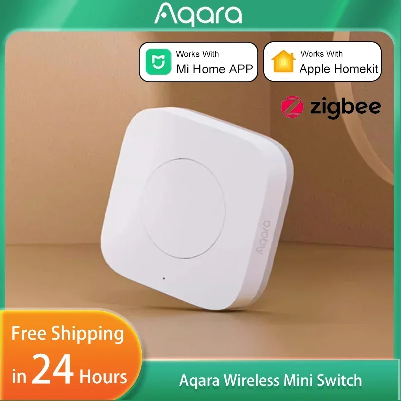 

Aqara Wireless Mini Switch Zigbee Sensor Connection Smart Remote One Key Control Button Security Work for Mi Home APP Homekit