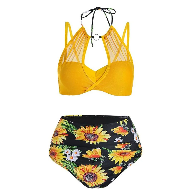 New High-Waisted Fashion Sexy Ruffle Swimsuit for Women Hot Selling Bikini Two-Piece Swimsuit