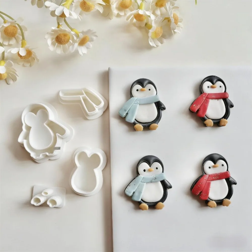 

4Pcs Cute Penguin Shaped Polymer Clay Cutters Winter Clay Molds for Earrings & Pendants DIY Craft Making Cutting Tool Supplies