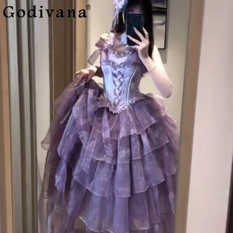 

High End Lolita Evening Dress Girls Luxury Birthday Grown Up Princess Dress Female Japanese Style Lolita Performance Dress