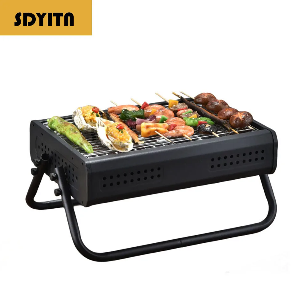 

Home Outdoor Barbecue Grill with Folding Legs and Carry Handle Portable Foldable Charcoal BBQ Grill for Outdoor Camping Cooking