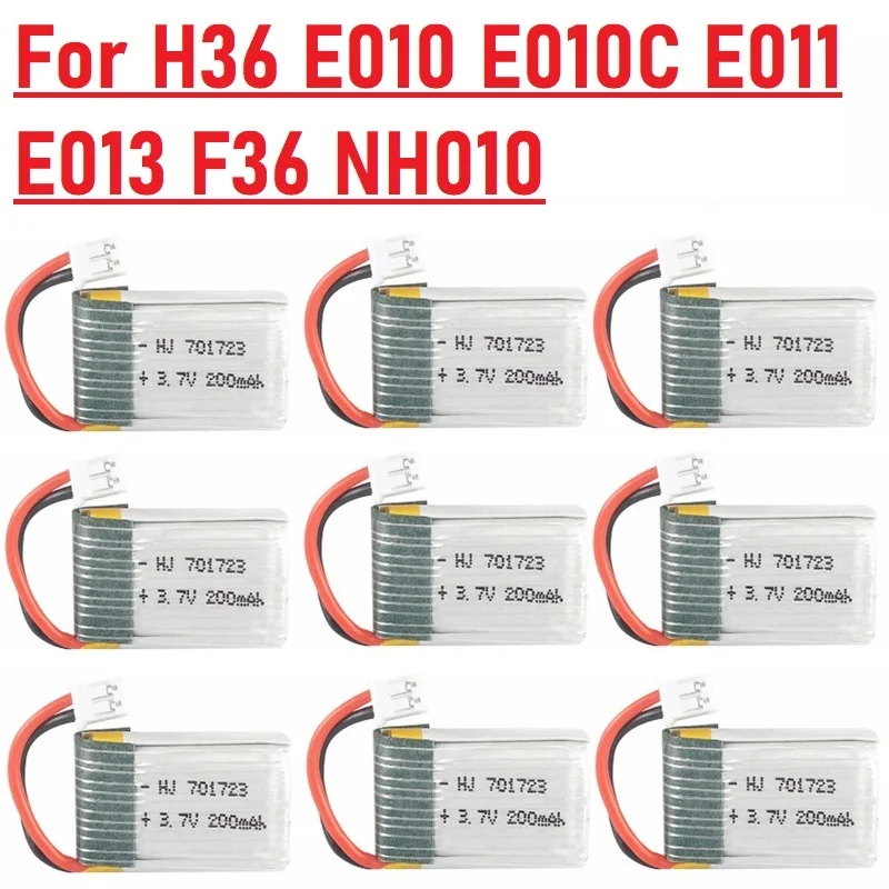 1-20pcs 3.7v 200mah 701723 LIPO Battery For H36 E010 E010C E011 E013 F36 NH010 RC Quadcopter Spare parts 3.7 v battery