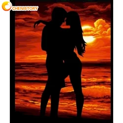 CHENISTORY DIY Coloring By Numbers CouPles Adults Kits On Canvas With Frame Pictures Painting By Number Scenery HandPainted