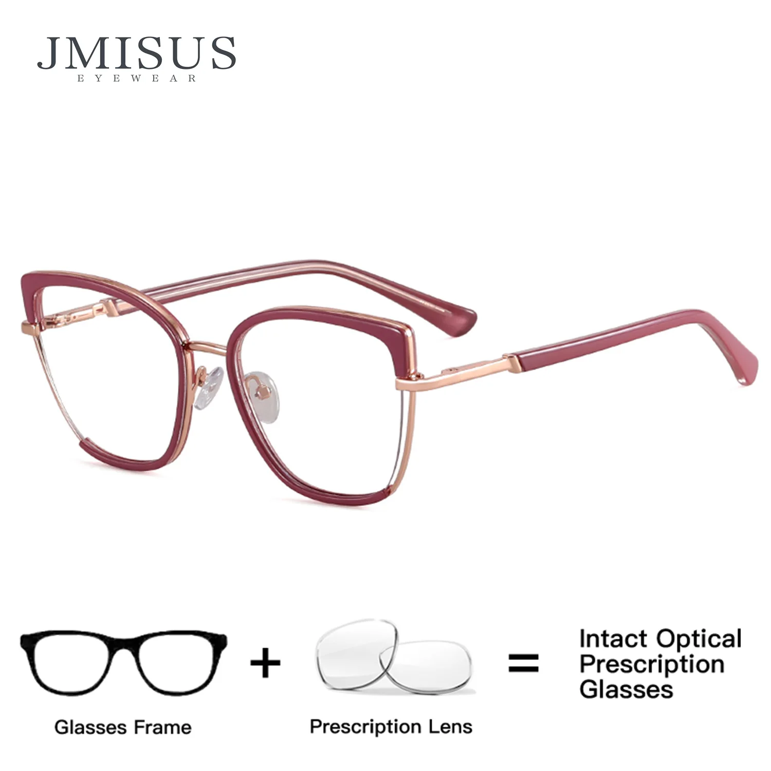 

JMISUS 2026 Fashion Square Prescription Lenses Glasses Woman Butterfly Anti-Blue Light Photochromic Multifocal Eyewear