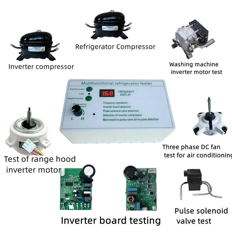 Inverter Refrigerator Compressor Tester, Refrigeration Maintenance Tool for Pulse Solenoid Valve Detection