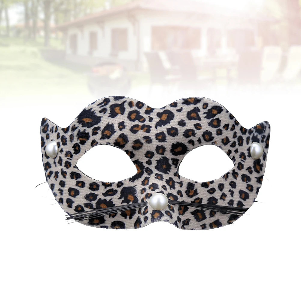 

Vintage Half Face Mask Costume Prop Leopard Mask for Masquerade Cosply Costume Party Performance Dancing Party