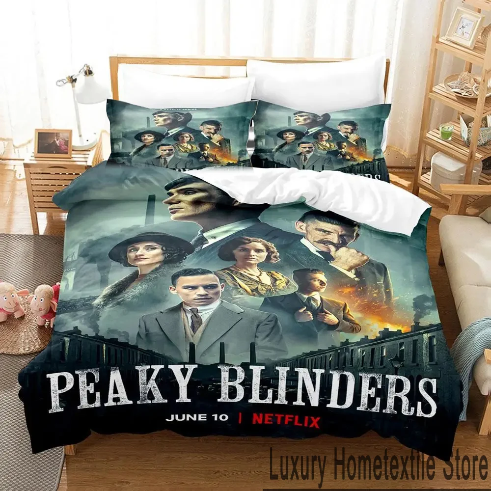 3D cetak Fashion Peaky TV Blinders Set tempat tidur anak laki-laki perempuan Twin Queen ukuran King selimut penutup sarung bantal tempat tidur anak laki-laki Dewasa kamar tidur