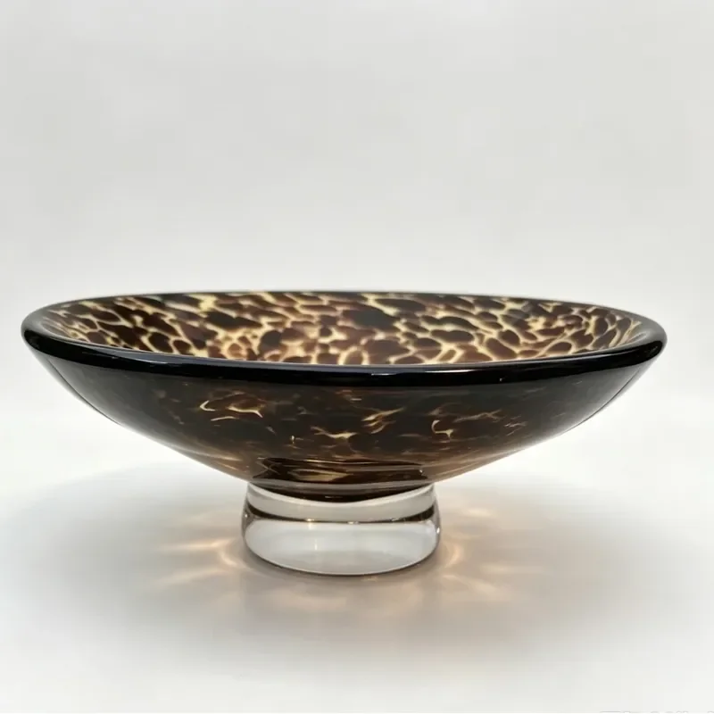 Luxury Coffee Glazed Ceramic Fruit Plate Modern Snack Dish for Dried Nuts Candy Serving Tray Home Decor Coffee Table