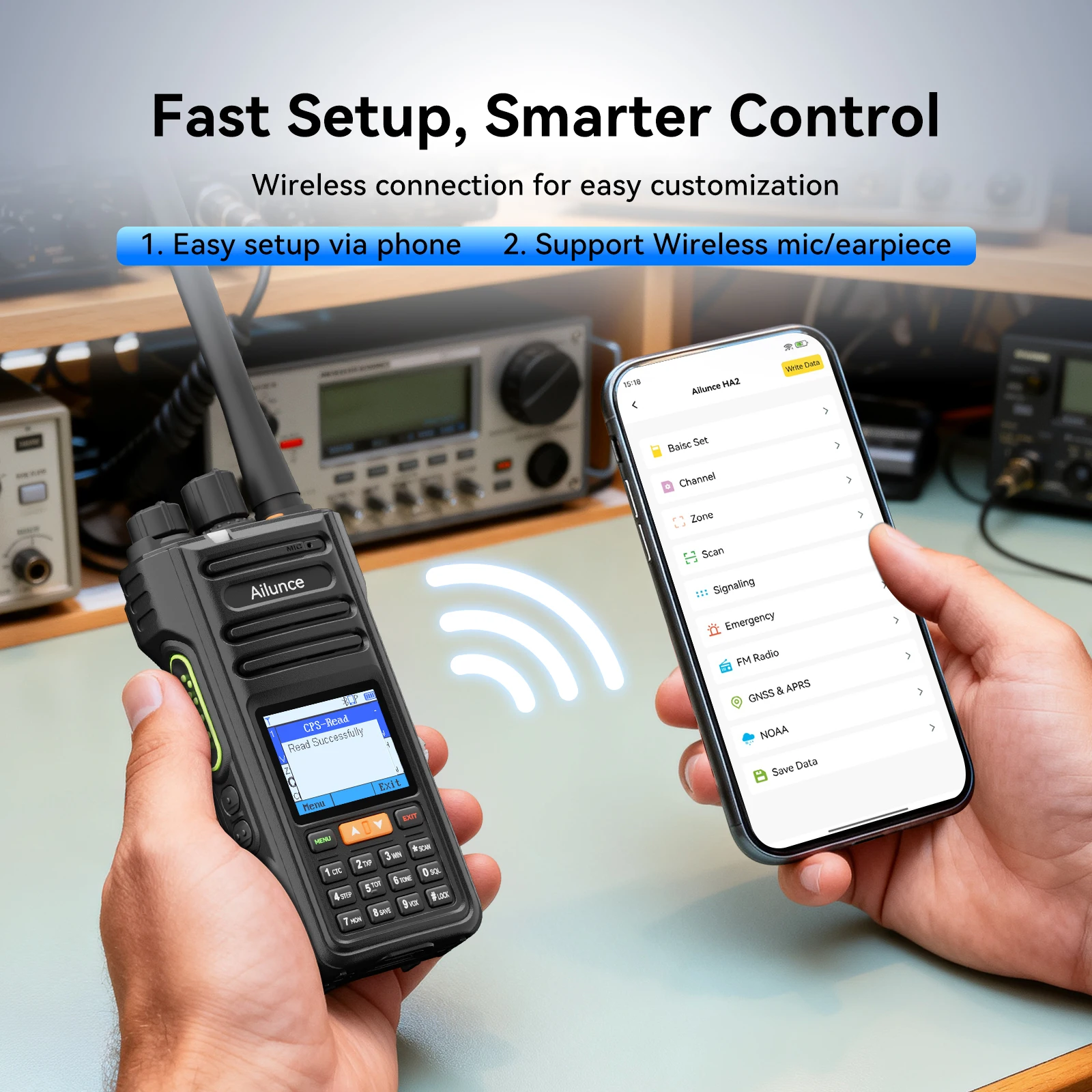 Retevis HA2 Walkie Talkie FPP Dual Band GPS APRS IP67 Waterproof Bluetooth App Programming iOS & Android for Outdoor Business