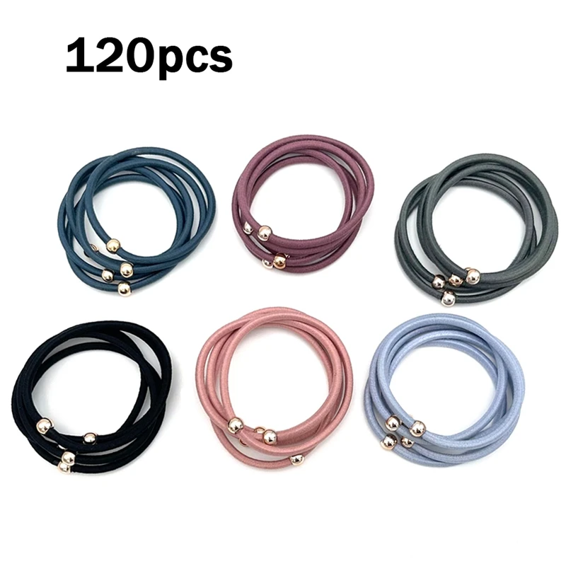 120 Pieces Hair Ties For Thick And Curly Hair Ponytail Holders Hair Elastic Band For Women (3Mm) High Guality