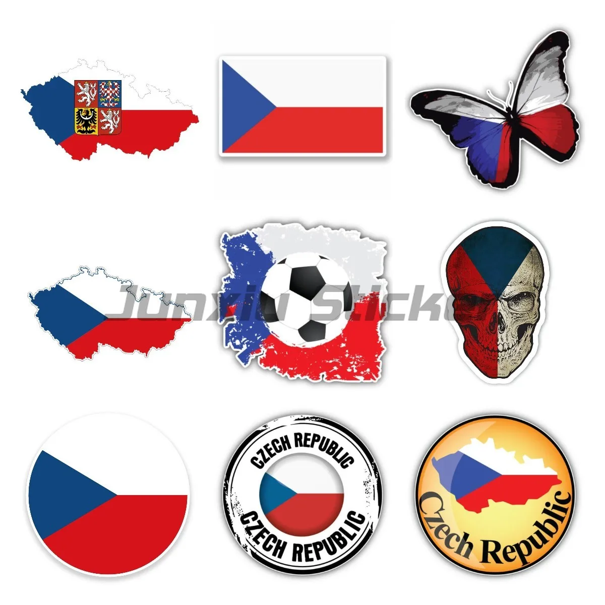 Czech Republic Flag Map European Country Decals Window Door Car Laptop Sticker