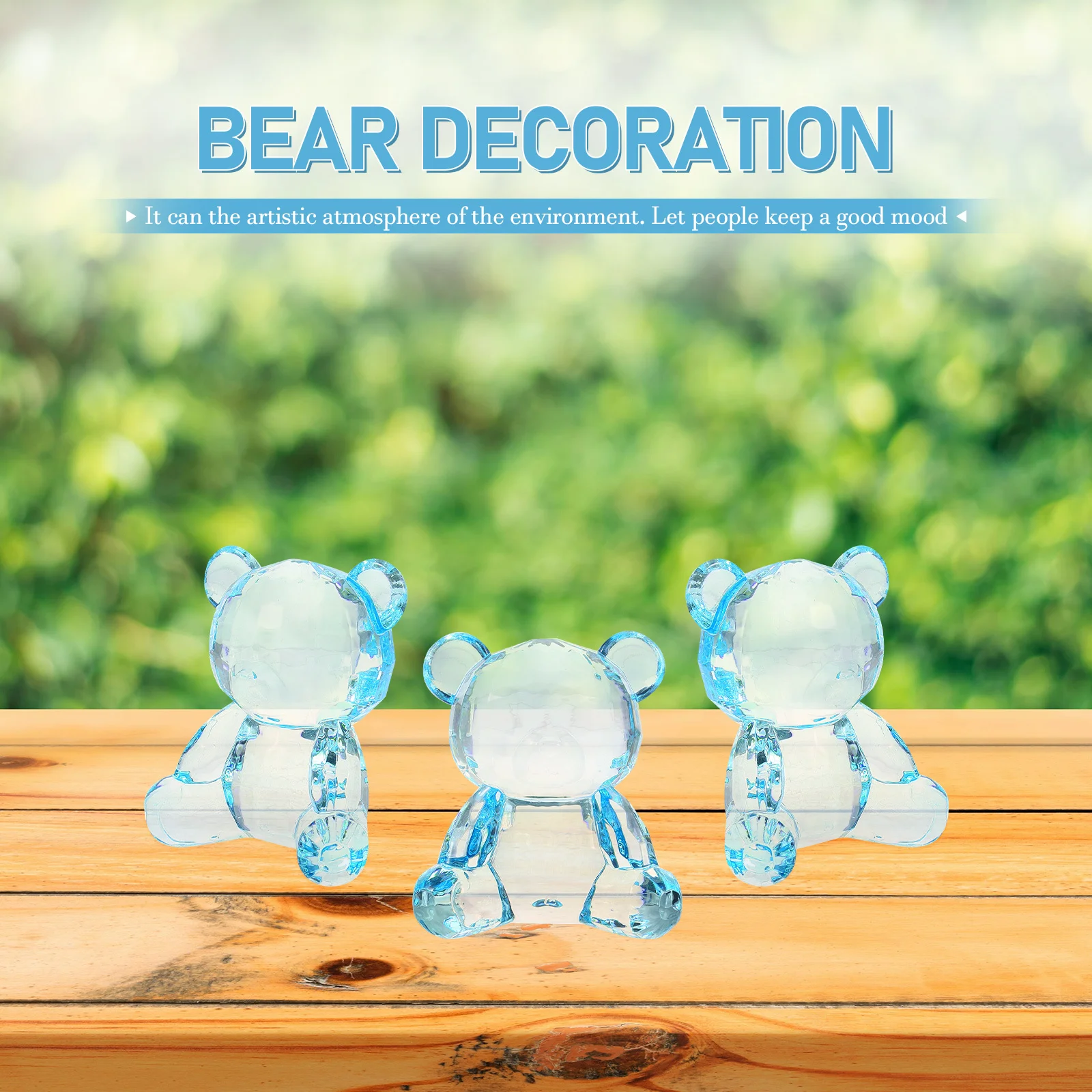 

Adorable Small Ornament Clear Acrylic Decoration Desktop Garden Multi-Function Animal Table Decor Lovely Sculpture Delicate