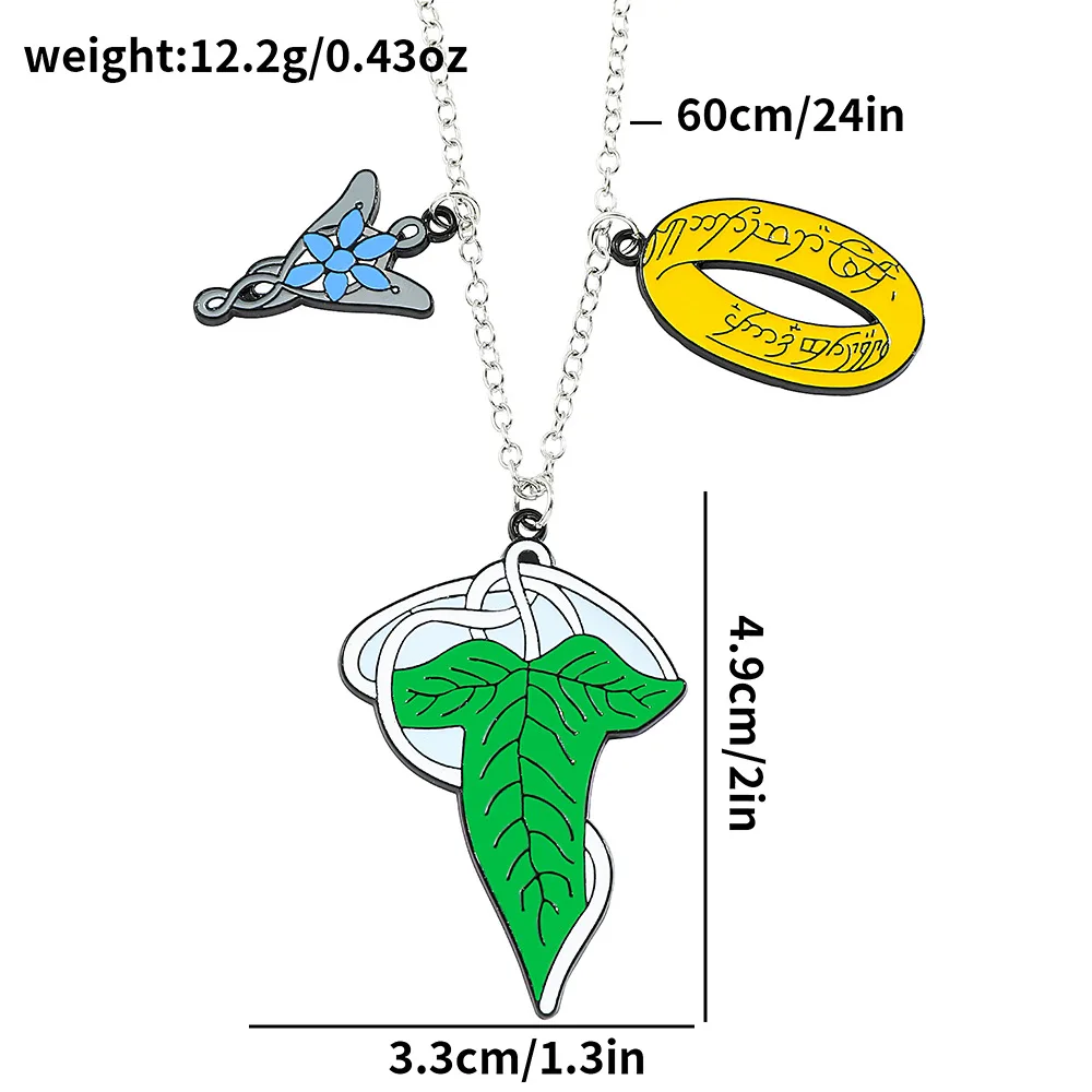 Lord of the Rings Elves Necklace Fashion Creative Leaf Pendant Cosplay Jewelry Accessory Trend Gift for Women And Men view 6