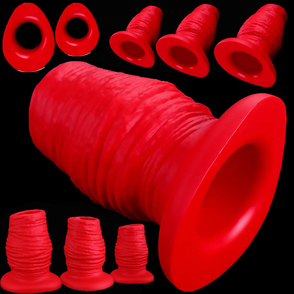 NEW Hollow Anal Plug Soft Silicone Huge Fisting Butt Plugs Anus Dilator Enema Vaginal Speculum Prostate Massag  Adult Sex Toys