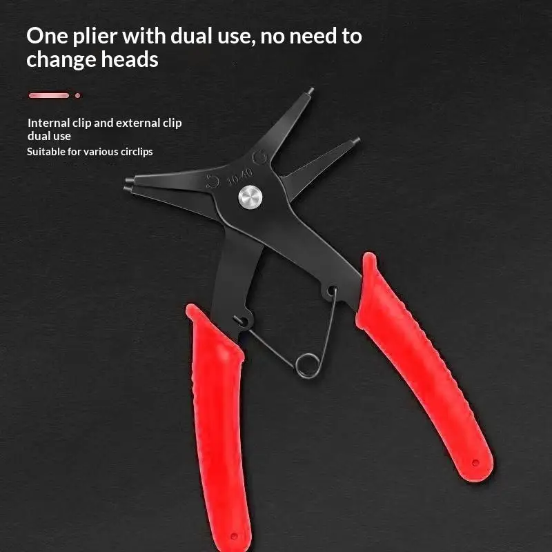 2 In 1 Circlip Pliers With No Head Change Design 3mm To 40mm Opening Perfect For Auto Repair Home DIY