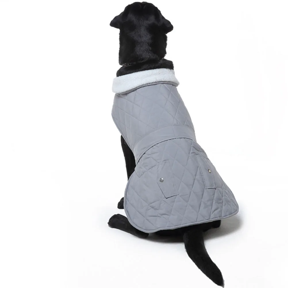 

Dog Sweater Pet Clothes Warm Puppy Outfit Stylish Winter Clothing Light Grey Travel Waterproof Durability Polyester