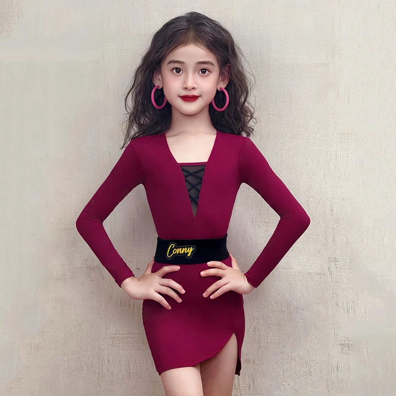 Neue Latin Dance Kleid Mädchen Praxis Tragen Grün Dance Performance Kleidung Cha Cha Rumba Ausbildung Dancewear Latin Outfit AMY2666