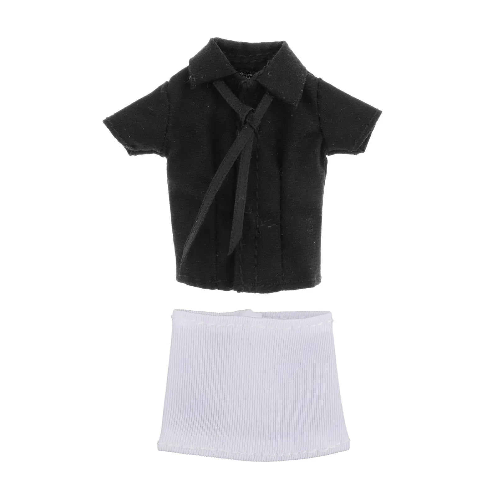 1/12 여성 그림 옷 넥타이 인형과 짧은 치마 셔츠 드레스 수제 액세서리 6 ''액션 피규어에 대한 패션 의상