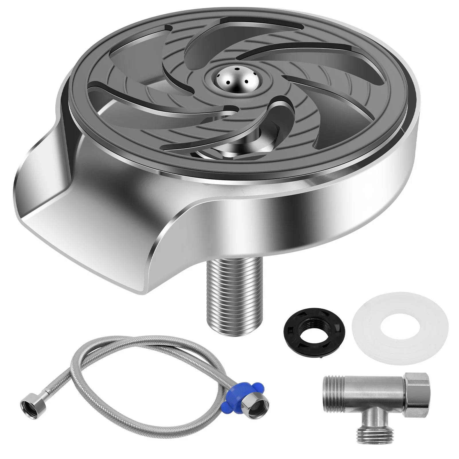 

Cup Rinser Sink Attachment High Pressure Jet Glass Rinser Cleaner Universal Sink Glass Washer Stainless Steel Bottle Rinser