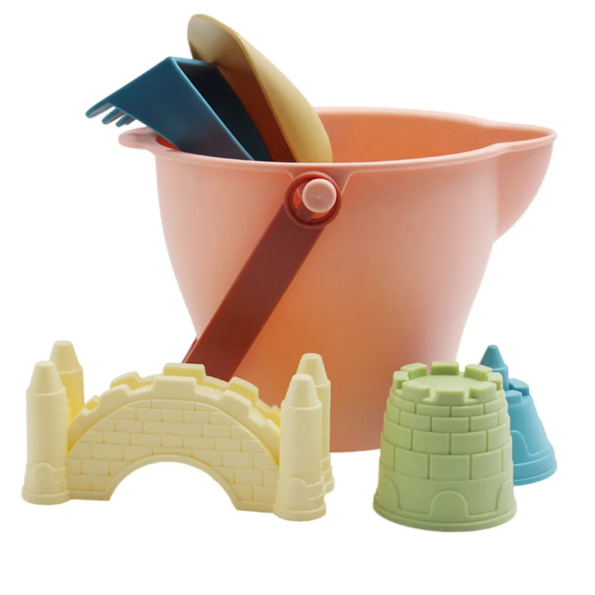 Castle Model Ins Seaside Beach Brinquedos Crianças Verão Brinquedos Set Baby Bath Toy Kids Swim Toy com Borracha Duna Sand Mold Tools Sets