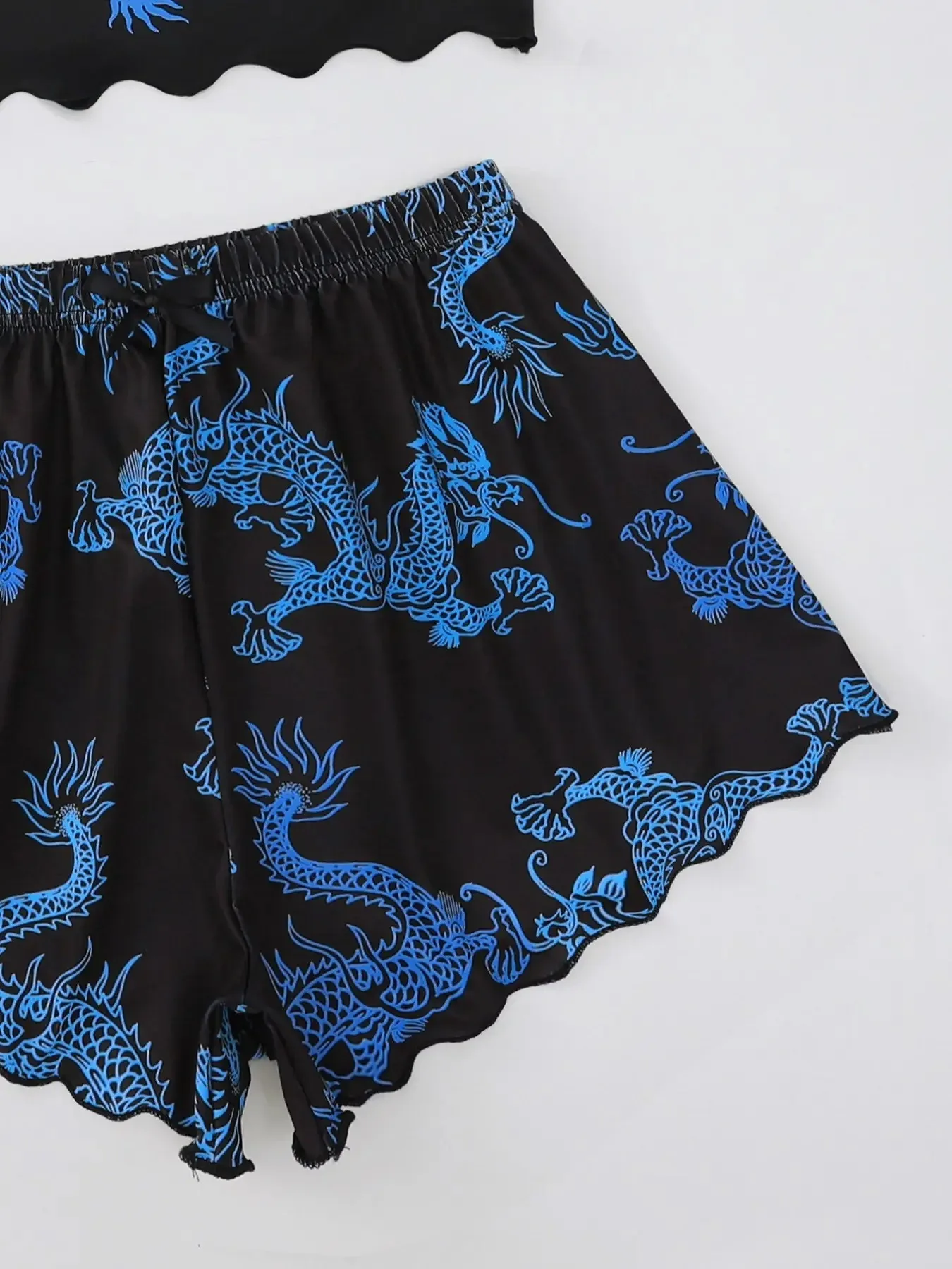 Sexy Nachtwäsche Frauen gedruckt Drachen weste Neck holder Top Shorts Leoparden muster Pyjama Homewear Anzug Damen Nachtwäsche Lounge wear – Detail 13