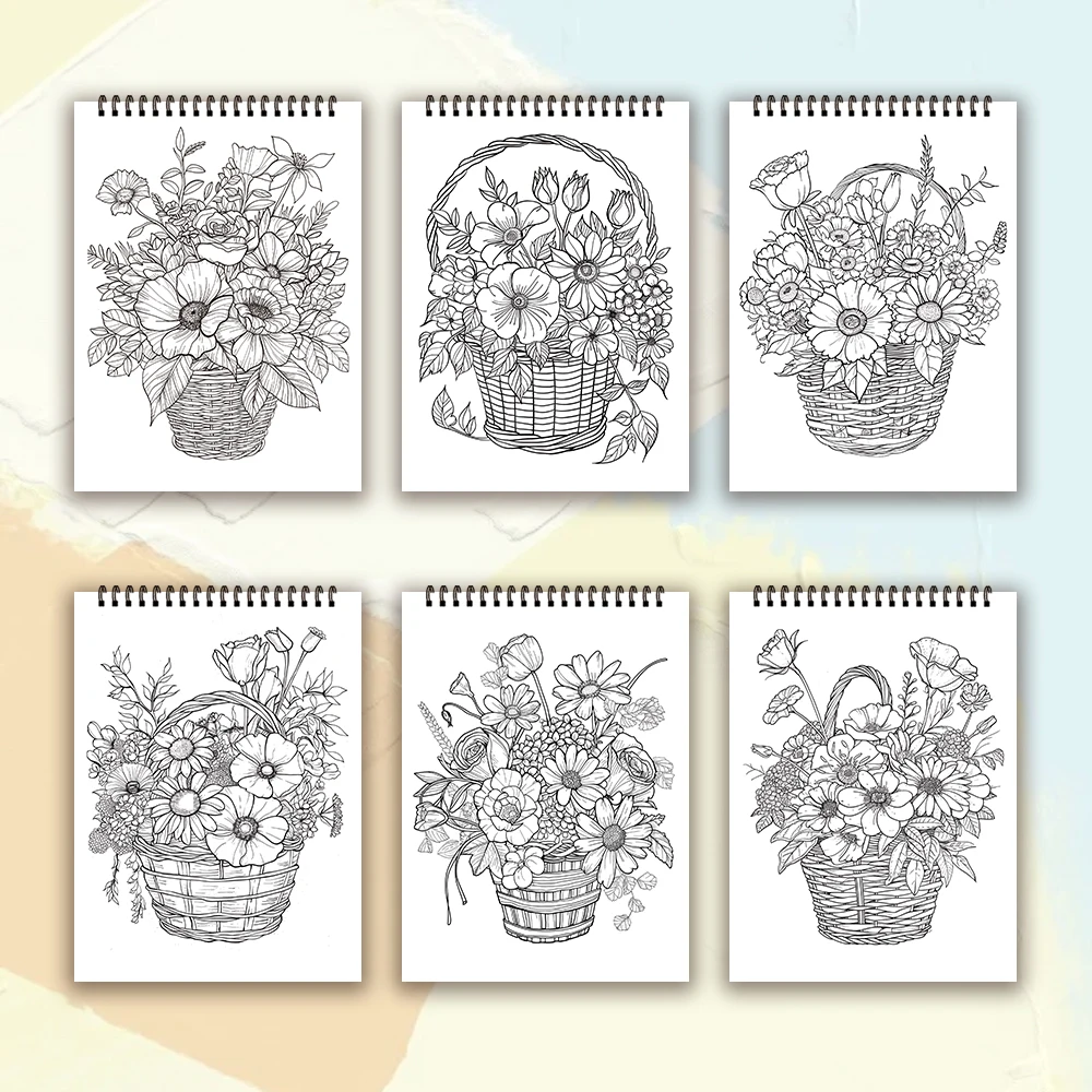 Malbuch für Erwachsene – 30 Blatt, Spiralbindung, speziell für Frauen, 11,2 x 8,3 Zoll, Zeichenbuch, Geburtstagsgeschenk, Geschenk für Feiertagspartys. – Detail 38