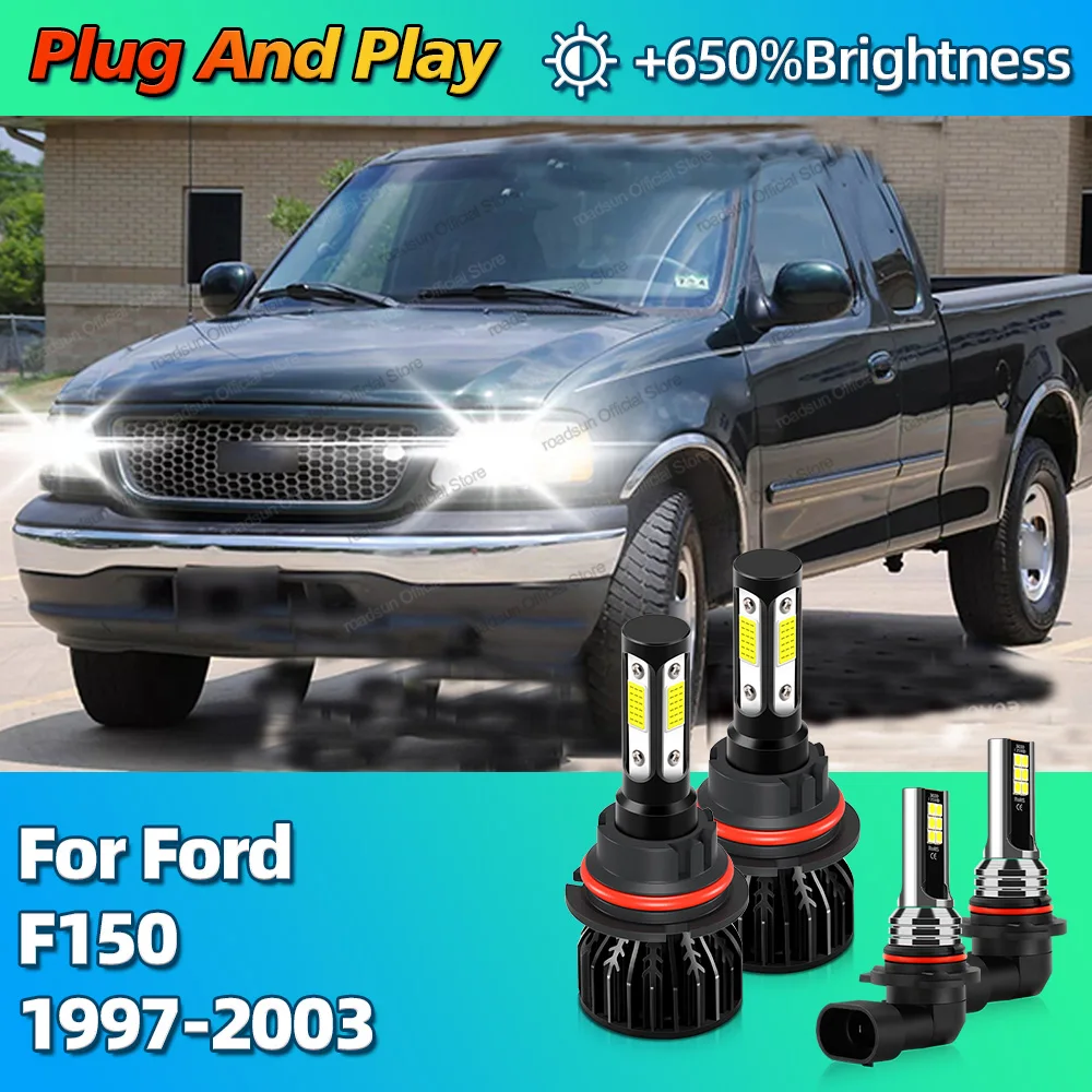 2/4szt 30000LM Reflektor LED 9007 Żarówki samochodowe 9145 Światło przeciwmgielne Canbus Do Ford F150 1997 1998 1999 2000 2001 2002 2003