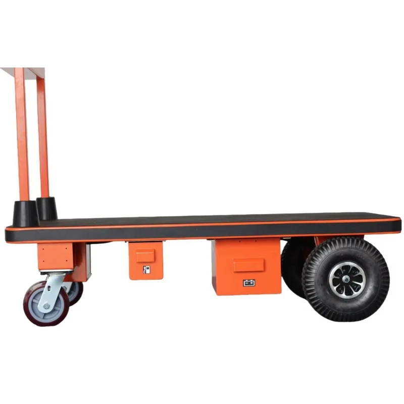

Электрическая платформенная тележка с электрическими колесами и складной рамой