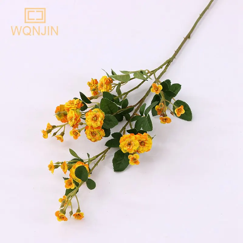 WQNJIN 75 cm Blau Hochwertige Europäische Mini Rosen Lange Zweig Künstliche Seidenblumen Hause Tischdekoration Raumdekoration – Detail 6
